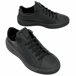 Ecco Street Tray Leather Perforated Black Sneakers